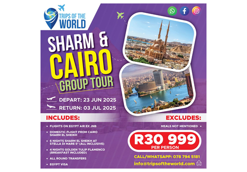 Trips of the World Sharm and Cairo group tour flyer